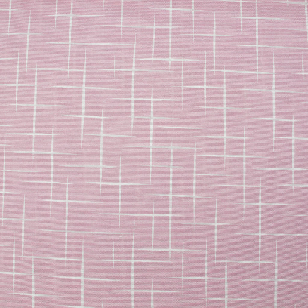 Dekostoff Rosa mit weißem Linienmuster – 100 % Polyester, ca. 140 cm breit
