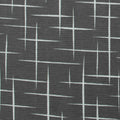 Dekostoff Dunkelgrau mit weißem Linienmuster – 100 % Polyester, ca. 140 cm breit