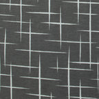 Dekostoff Dunkelgrau mit weißem Linienmuster – 100 % Polyester, ca. 140 cm breit