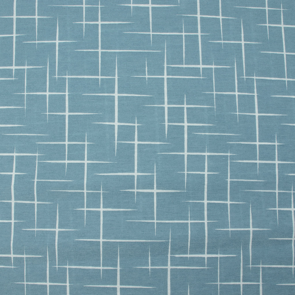 Dekostoff Hellblau mit weißem Linienmuster
