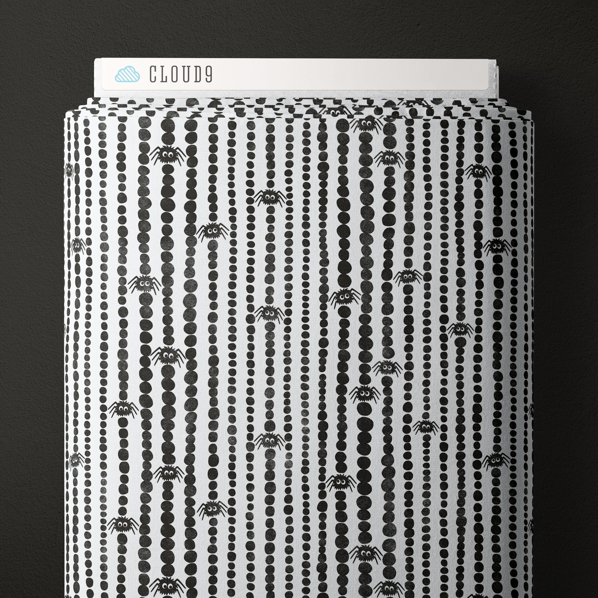 Cloud 9 Fabrics - Gothic Whimsy - Spiders Stripes | White/Black
