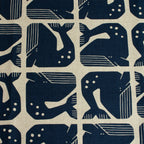 By the Seaside 2 Canvas Grumpy Whale Navy unbleached – Cotton + Steel x Loes van Oosten - Sabinzi - Aus Stoffliebe wird Lieblingsstück