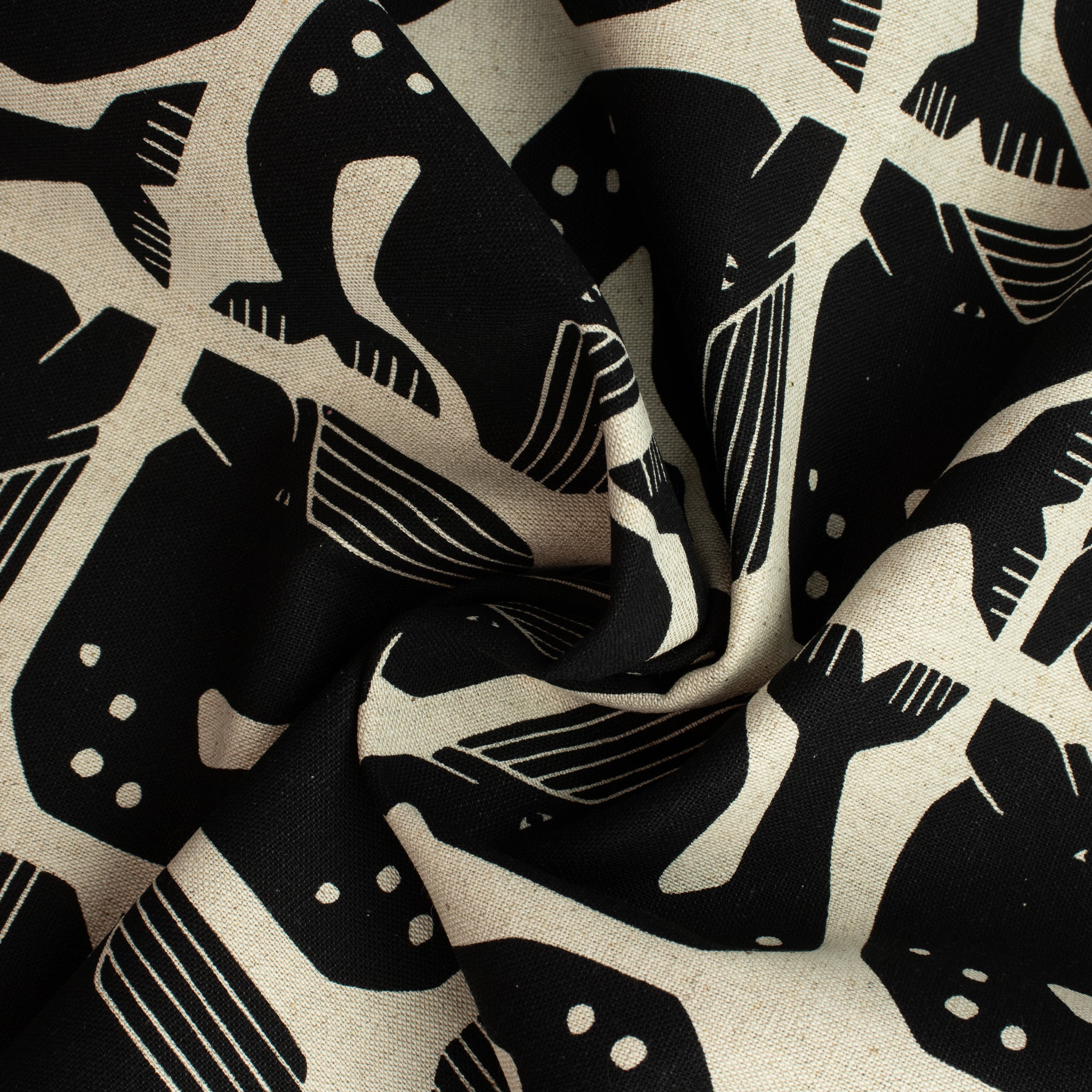 By the Seaside 2 Canvas „Grumpy Whale Night Sky Unbleached“ – Cotton + Steel x Loes van Oosten