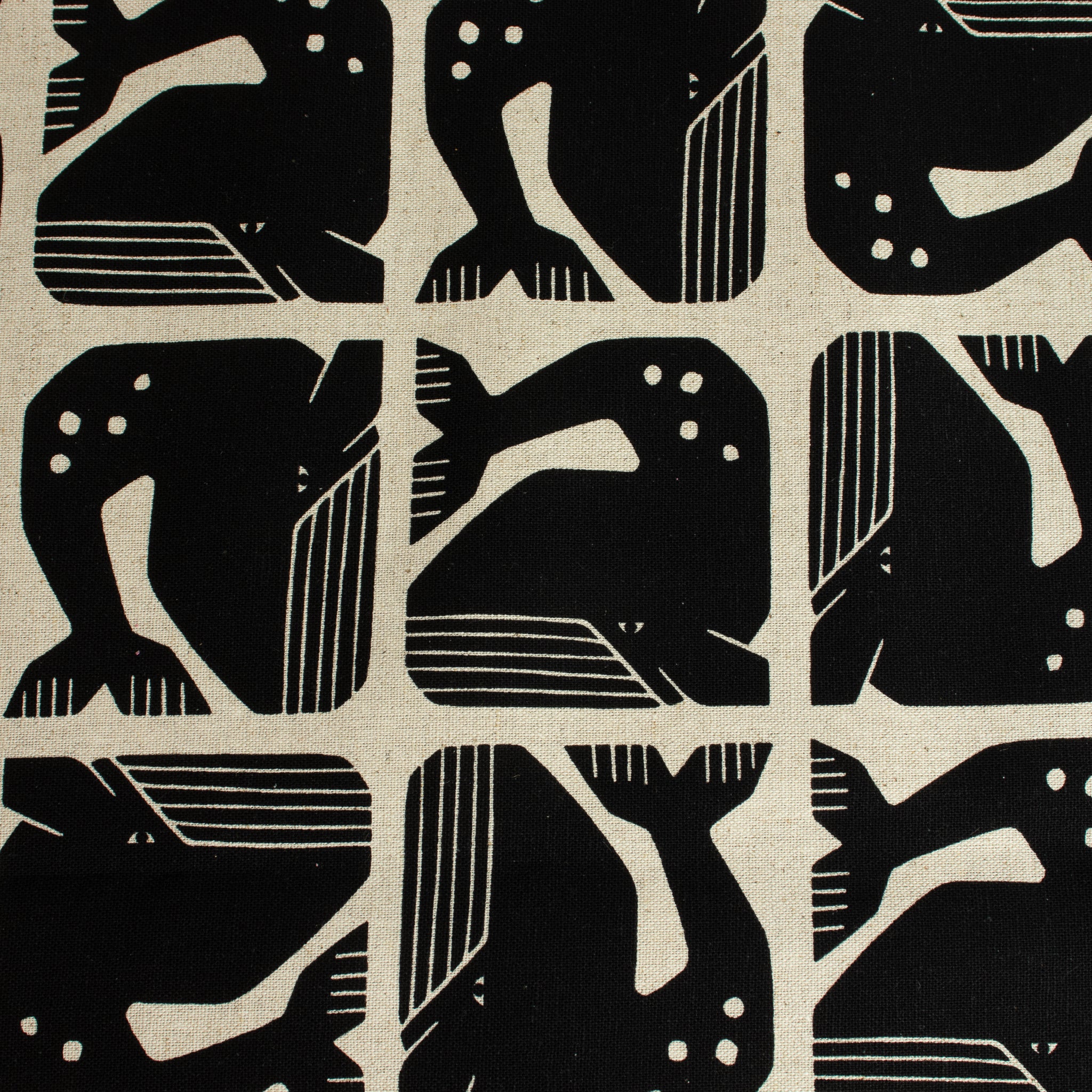 By the Seaside 2 Canvas „Grumpy Whale Night Sky Unbleached“ – Cotton + Steel x Loes van Oosten