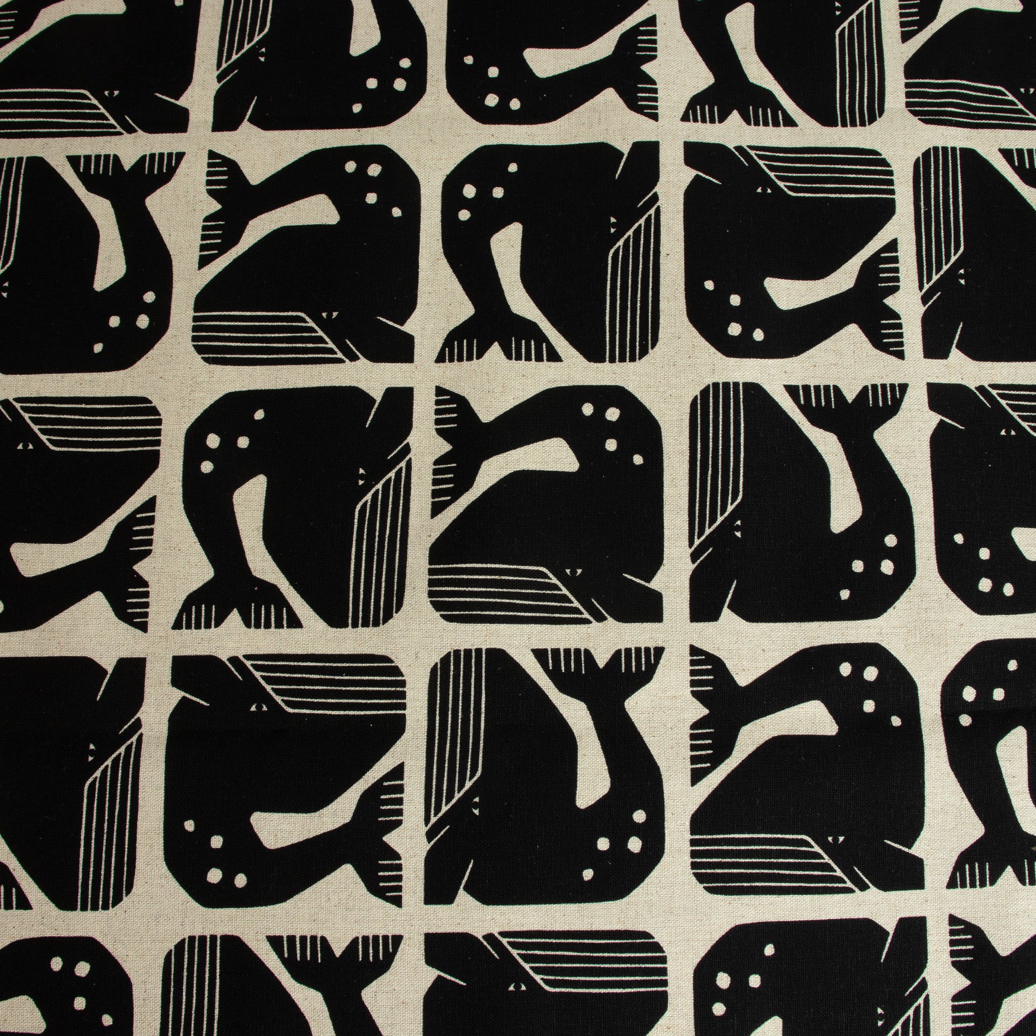 By the Seaside 2 Canvas „Grumpy Whale Night Sky Unbleached“ – Cotton + Steel x Loes van Oosten - Sabinzi - Aus Stoffliebe wird Lieblingsstück