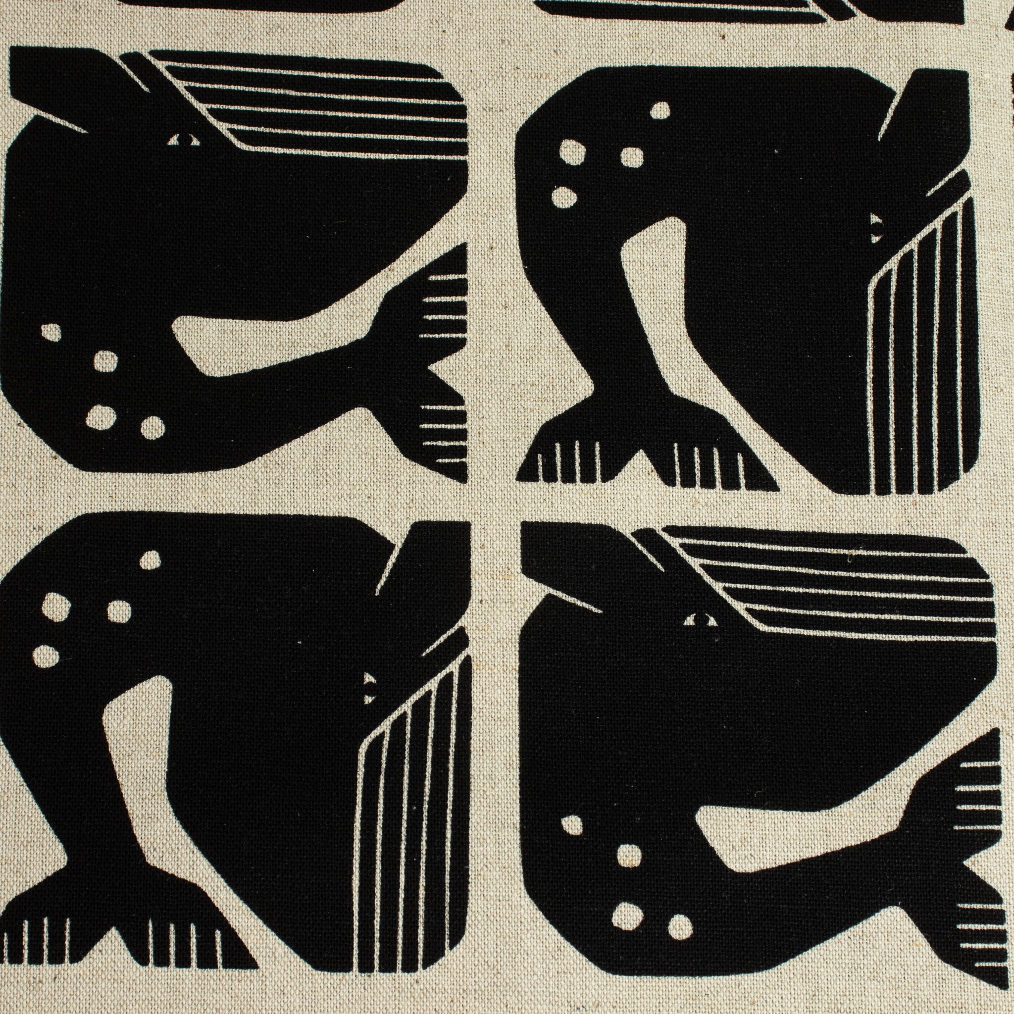 By the Seaside 2 Canvas „Grumpy Whale Night Sky Unbleached“ – Cotton + Steel x Loes van Oosten - Sabinzi - Aus Stoffliebe wird Lieblingsstück