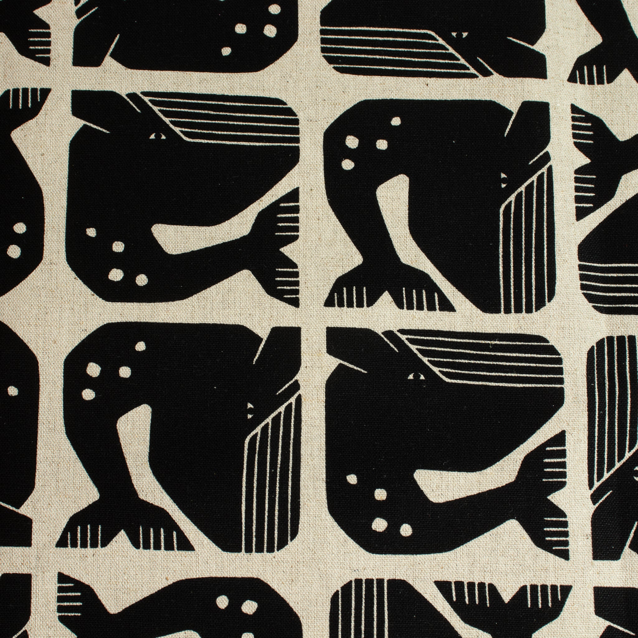 By the Seaside 2 Canvas „Grumpy Whale Night Sky Unbleached“ – Cotton + Steel x Loes van Oosten