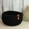 Häkelkorb „Strickstil“ Midnight Dust – Ø ca. 20,5 cm - Sabinzi - Aus Stoffliebe wird Lieblingsstück