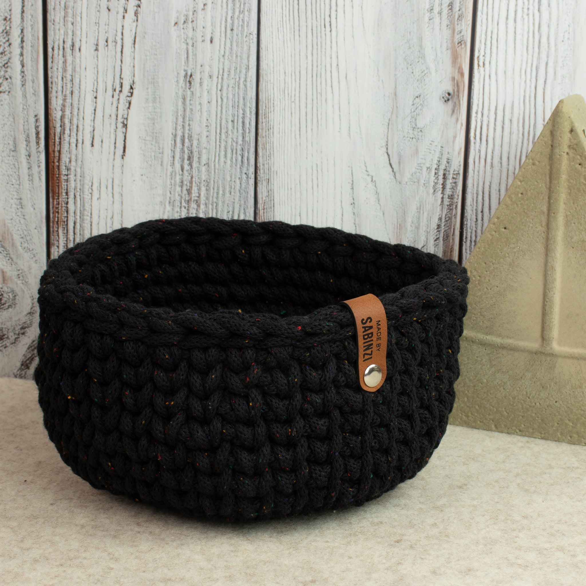 Häkelkorb „Strickstil“ Midnight Dust – Ø ca. 20,5 cm