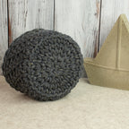 Häkelkorb Gänsefüßchenmuster „Shiny Charcoal“ – Ø ca. 16 cm - Sabinzi - Aus Stoffliebe wird Lieblingsstück
