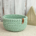 Häkelkorb „Strickstil“ Aloe – Ø ca. 20 cm - Sabinzi - Aus Stoffliebe wird Lieblingsstück