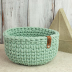 Häkelkorb „Strickstil“ Aloe – Ø ca. 20 cm - Sabinzi - Aus Stoffliebe wird Lieblingsstück