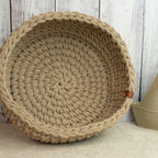Großer Häkelkorb „Sand“ im Strickstil – Handmade Aufbewahrungskorb ca. 31 cm - Sabinzi - Aus Stoffliebe wird Lieblingsstück