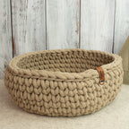 Großer Häkelkorb „Sand“ im Strickstil – Handmade Aufbewahrungskorb ca. 31 cm - Sabinzi - Aus Stoffliebe wird Lieblingsstück