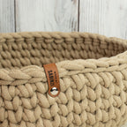Großer Häkelkorb „Sand“ im Strickstil – Handmade Aufbewahrungskorb ca. 31 cm - Sabinzi - Aus Stoffliebe wird Lieblingsstück