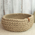 Großer Häkelkorb „Sand“ im Strickstil – Handmade Aufbewahrungskorb ca. 31 cm - Sabinzi - Aus Stoffliebe wird Lieblingsstück