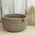 Häkelkorb „Strickstil“ Coffee – Ø ca. 20 cm - Sabinzi - Aus Stoffliebe wird Lieblingsstück