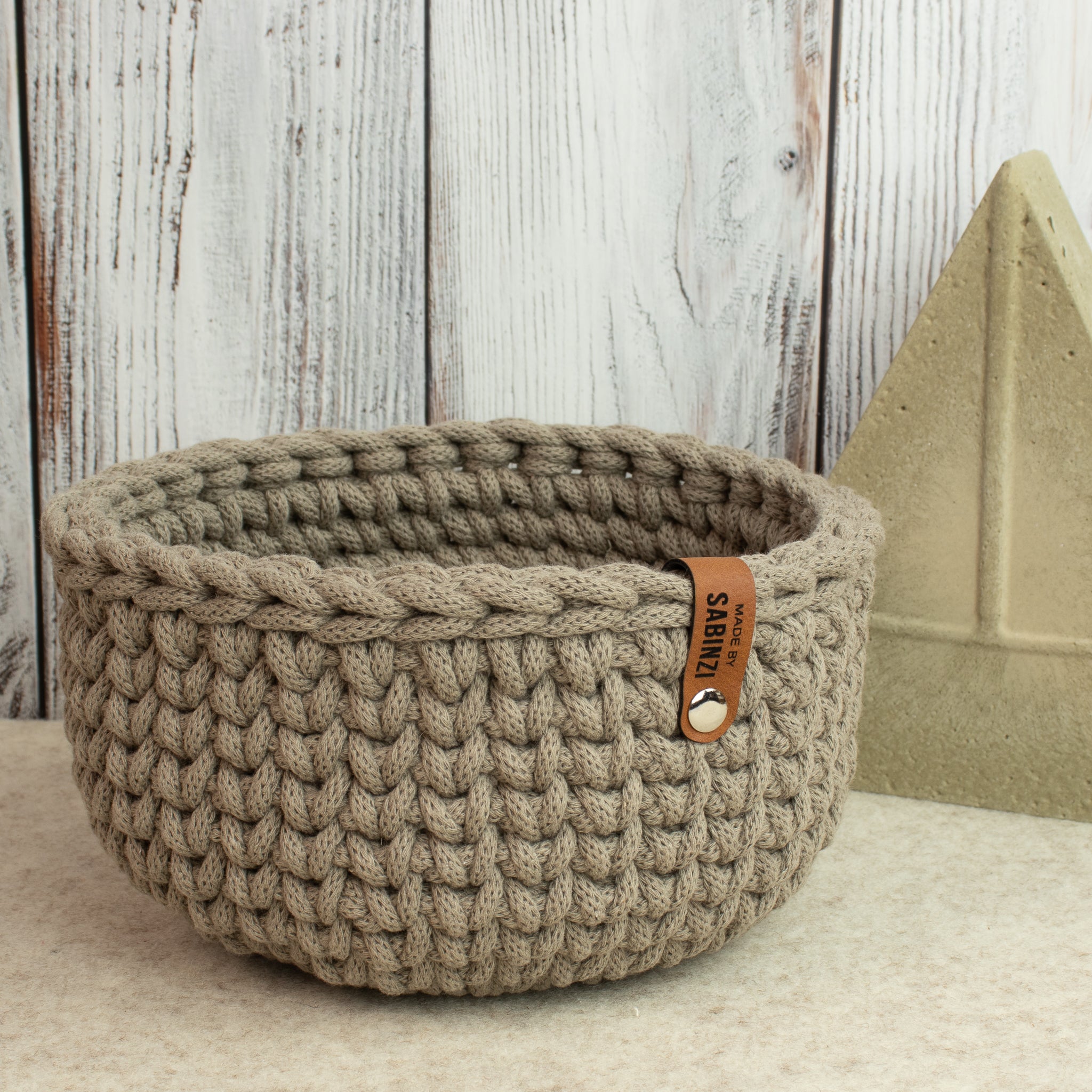 Häkelkorb „Strickstil“ Coffee – Ø ca. 20 cm