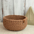 Häkelkorb „Strickstil“ Mocha Mousse – Ø ca. 20 cm - Sabinzi - Aus Stoffliebe wird Lieblingsstück