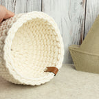 Häkelkorb „Strickstil“ Natural – Ø ca. 21 cm - Sabinzi - Aus Stoffliebe wird Lieblingsstück