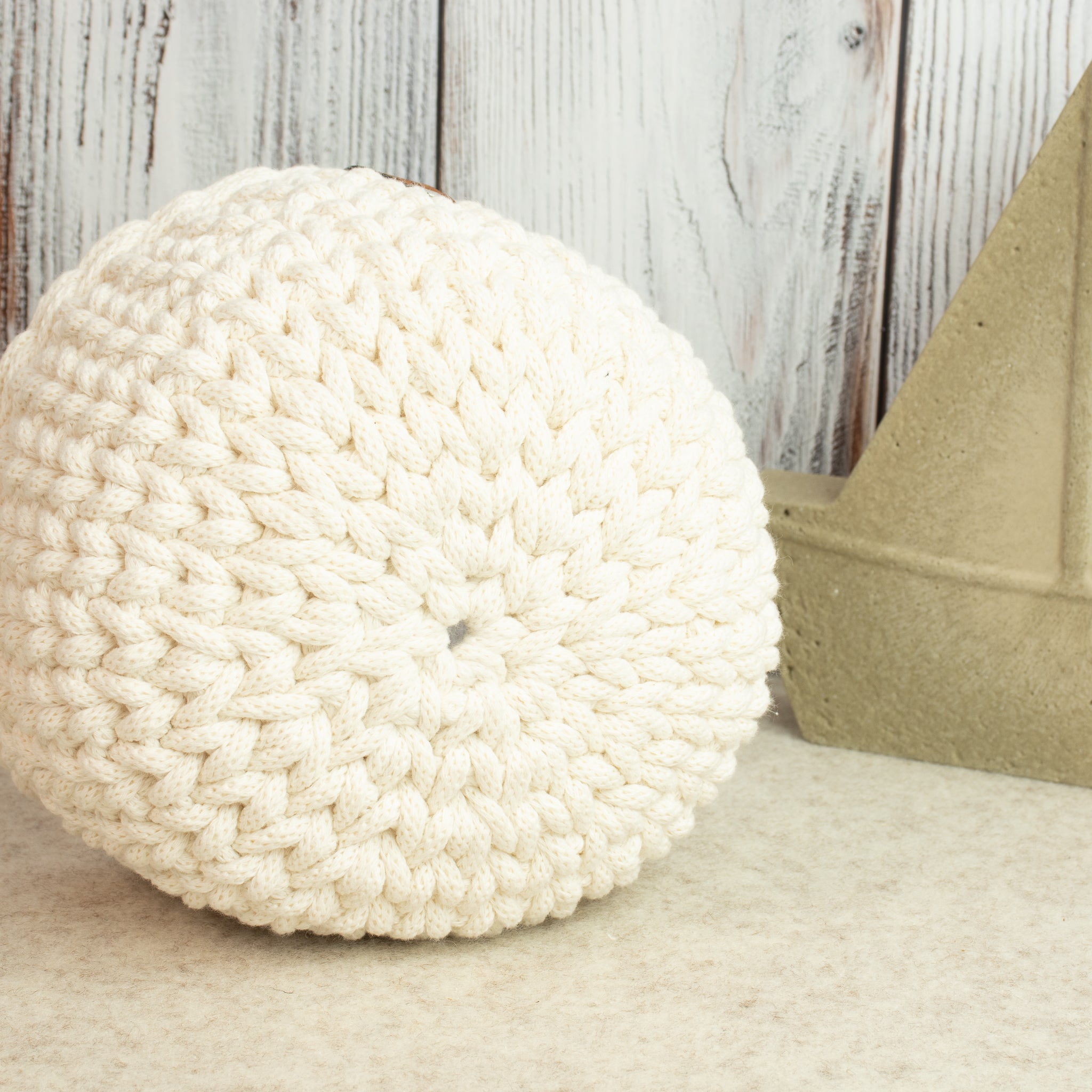 Häkelkorb „Strickstil“ Natural – Ø ca. 21 cm