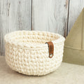 Häkelkorb „Strickstil“ Natural – Ø ca. 21 cm - Sabinzi - Aus Stoffliebe wird Lieblingsstück