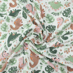 Jersey Dinos Pastell – niedlicher Jerseystoff mit Dino-Motiven