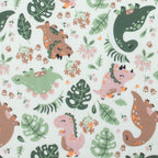 Jersey Dinos Pastell – niedlicher Jerseystoff mit Dino-Motiven