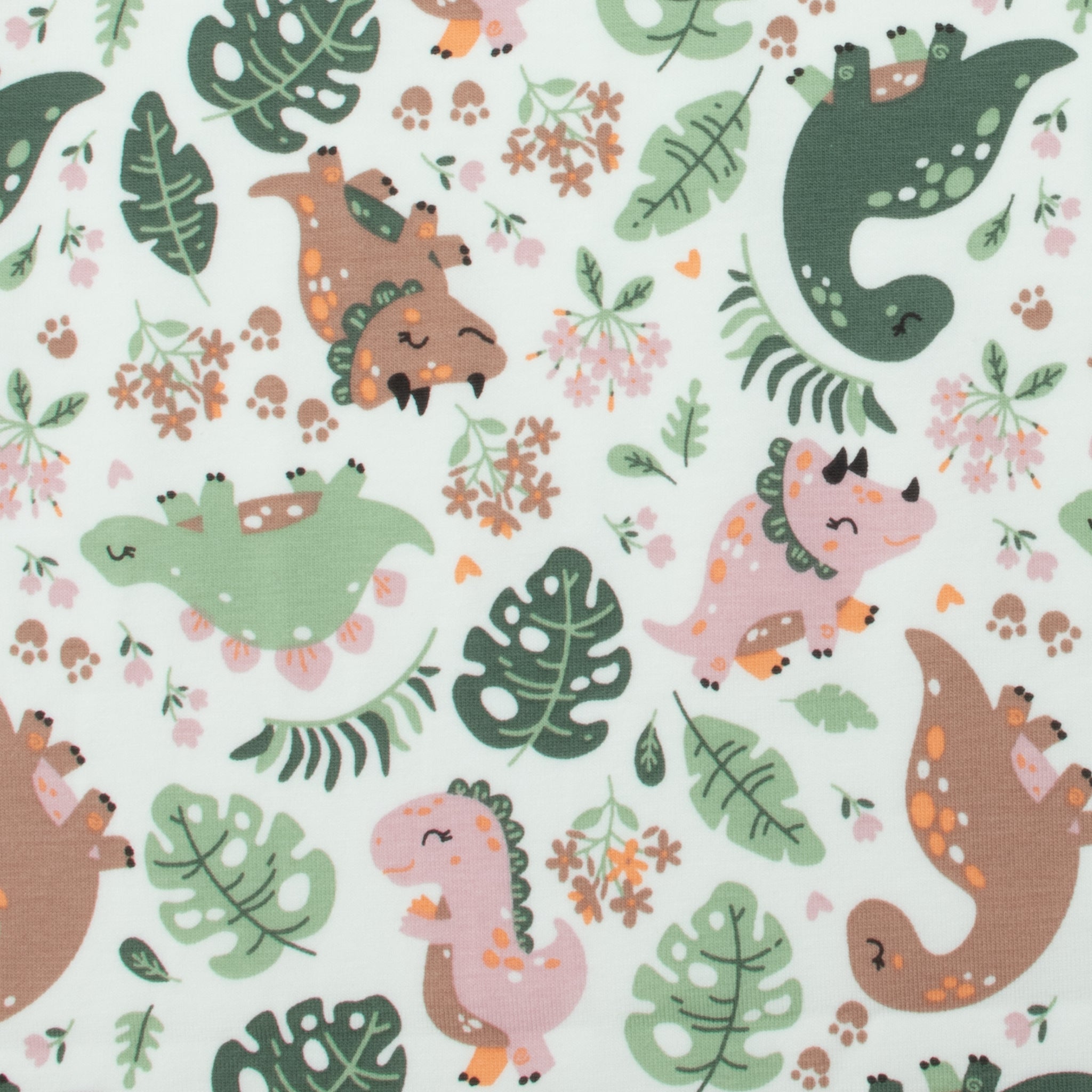 Jersey Dinos Pastell – niedlicher Jerseystoff mit Dino-Motiven