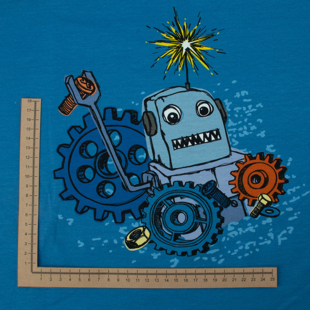 Jersey Panel Roboter – Blau – Steinbeck für Swafing – 62 x 160 cm