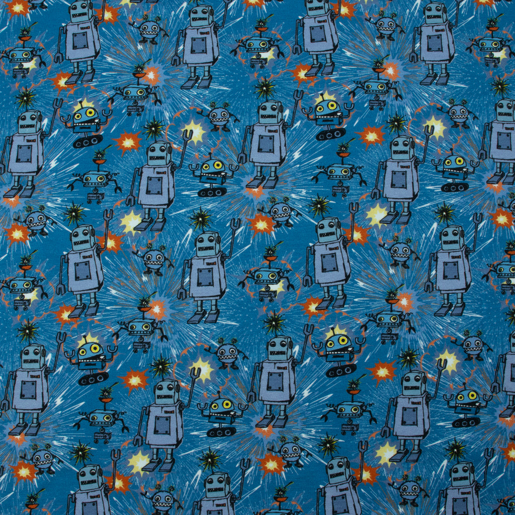 Jersey Panel Roboter – Blau – Steinbeck für Swafing – 62 x 160 cm