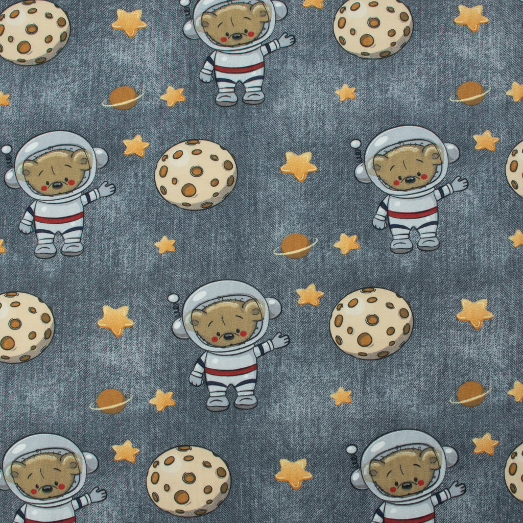 Jersey Space Bär – galaktischer Jerseystoff mit Astronauten-Bären