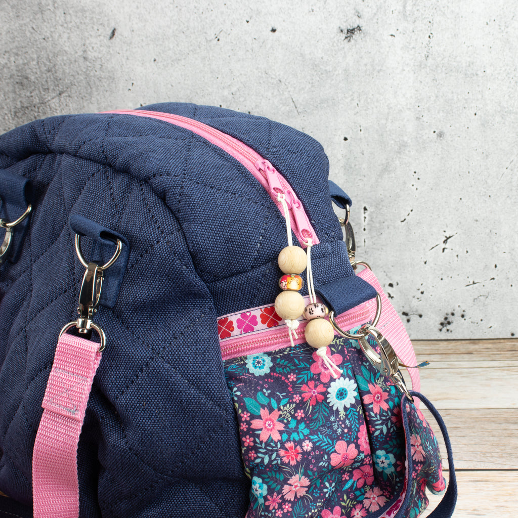 Kugeltasche – praktische Universaltasche mit Blütenstickerei