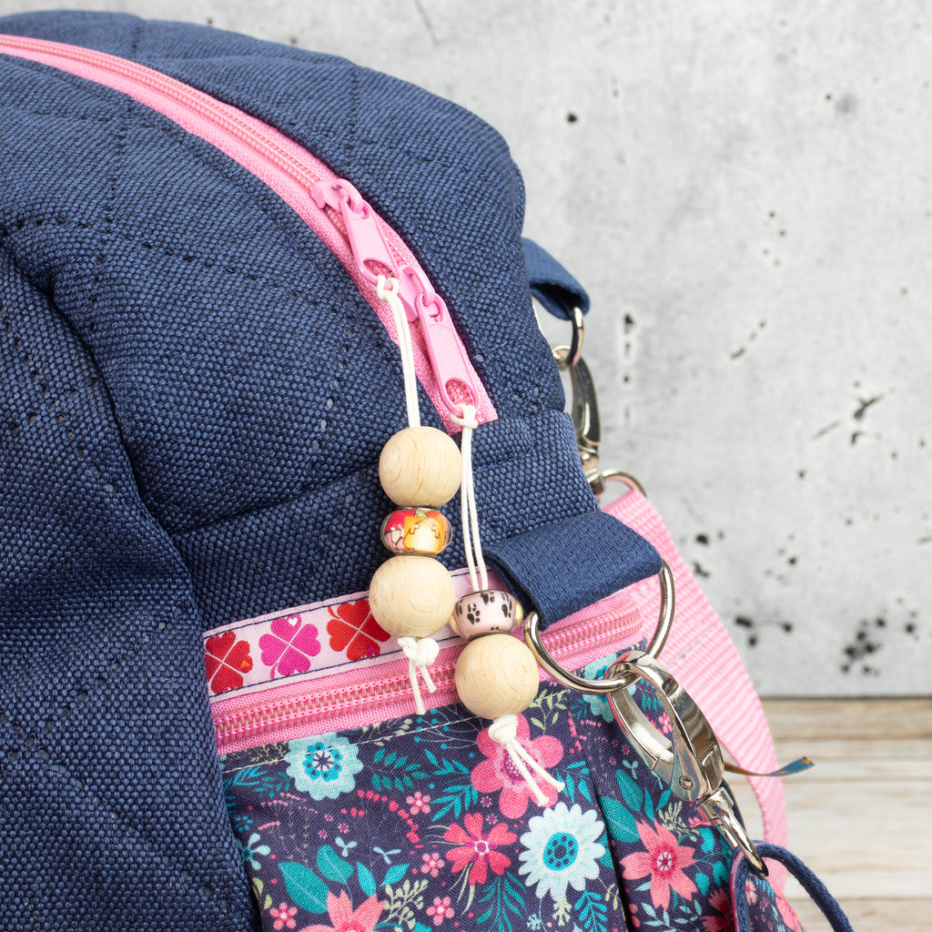 Kugeltasche – praktische Universaltasche mit Blütenstickerei