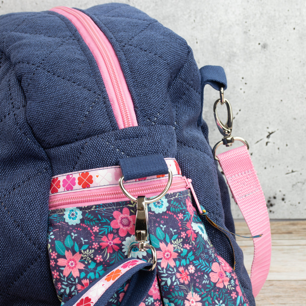 Kugeltasche – praktische Universaltasche mit Blütenstickerei