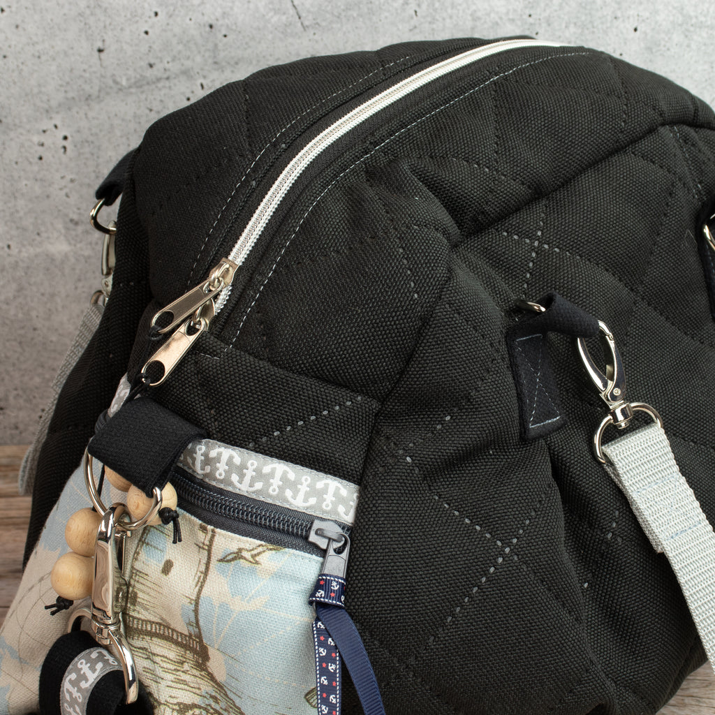 Kugeltasche – praktische Universaltasche mit maritimer Stickerei
