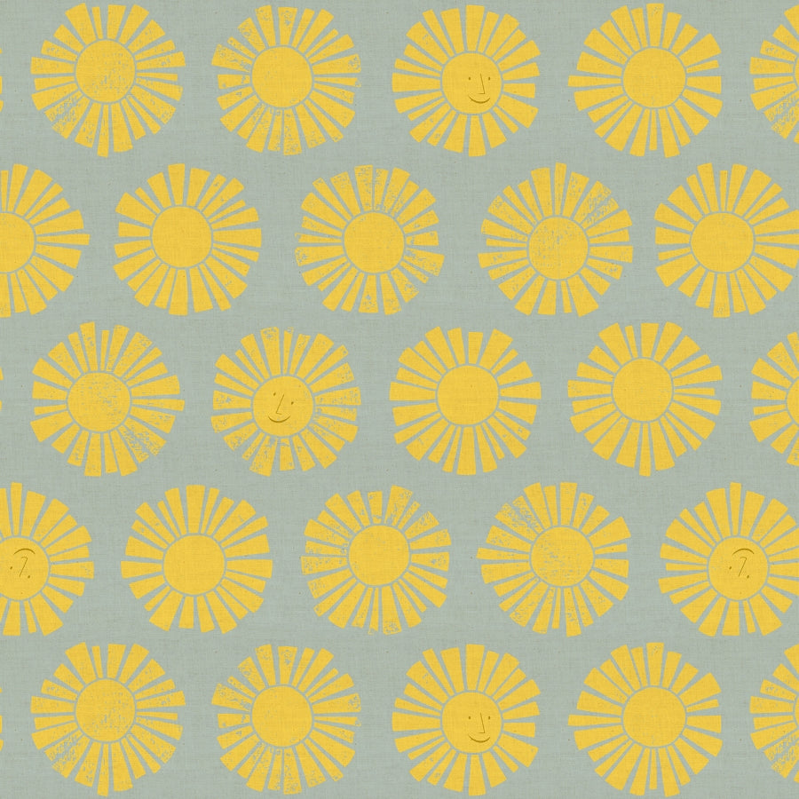 By the Seaside 2 Baumwollstoff „Sunshine Sky Blue Unbleached“ – Cotton + Steel x Loes van Oosten