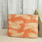 Reißverschlusstasche Mimi aus Canvas – Terracotta / Eulen