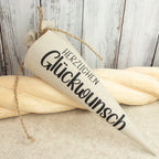 Mini-Schultüte „Herzlichen Glückwunsch“ – handgemachte Geschenkverpackung