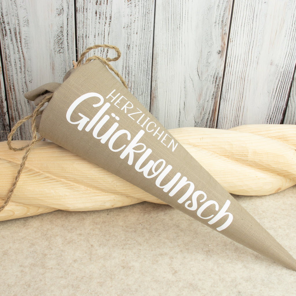Mini-Schultüte „Herzlichen Glückwunsch“ – handgemachte Geschenkverpackung