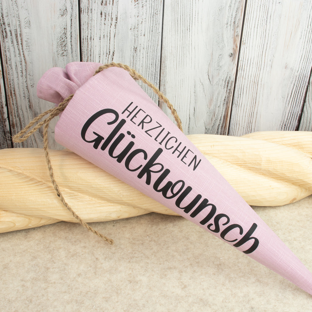 Mini-Schultüte „Herzlichen Glückwunsch“ – handgemachte Geschenkverpackung