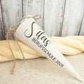 Schultüte aus Leinen – personalisiert mit Name | Schriftart Silas
