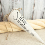 Schultüte aus Leinen – personalisiert mit Name | Schriftart Silas