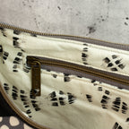 Meluna XL Schultertasche aus echino Heavy Canvas Crop in Schwarz/Grau – Handgemachte Crossbody Bag