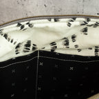 Meluna XL Schultertasche aus echino Heavy Canvas Crop in Schwarz/Grau – Handgemachte Crossbody Bag