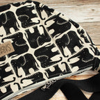 Meluna XL Schultertasche aus Rising Sun Canvas – Handgemachte Tasche mit Elefantenmotiv