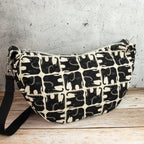 Meluna XL Schultertasche aus Rising Sun Canvas – Handgemachte Tasche mit Elefantenmotiv