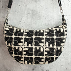Meluna XL Schultertasche aus Rising Sun Canvas – Handgemachte Tasche mit Elefantenmotiv