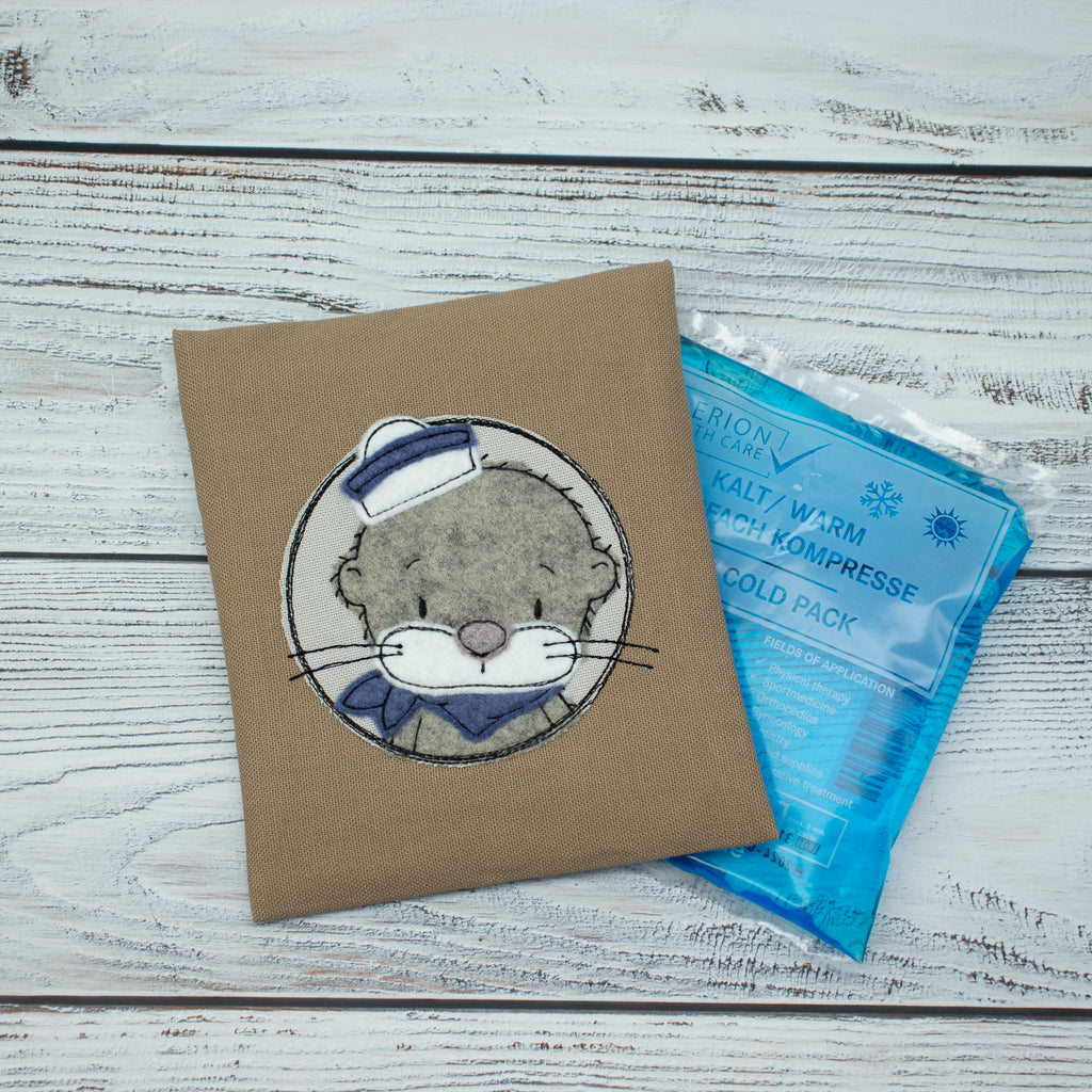 Beulentröster Matrosen-Otter – Taupe – mit Kühlpad (14 × 16 cm)