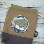 Kinder-Turnbeutel „Matrosenotter“ – Taupe